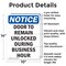 Signmission Door To Remain Unlocked During, 10 in W x Rectangle, Aluminum OS-2PACK-NS-A-1014-V-11530 - alternate 5